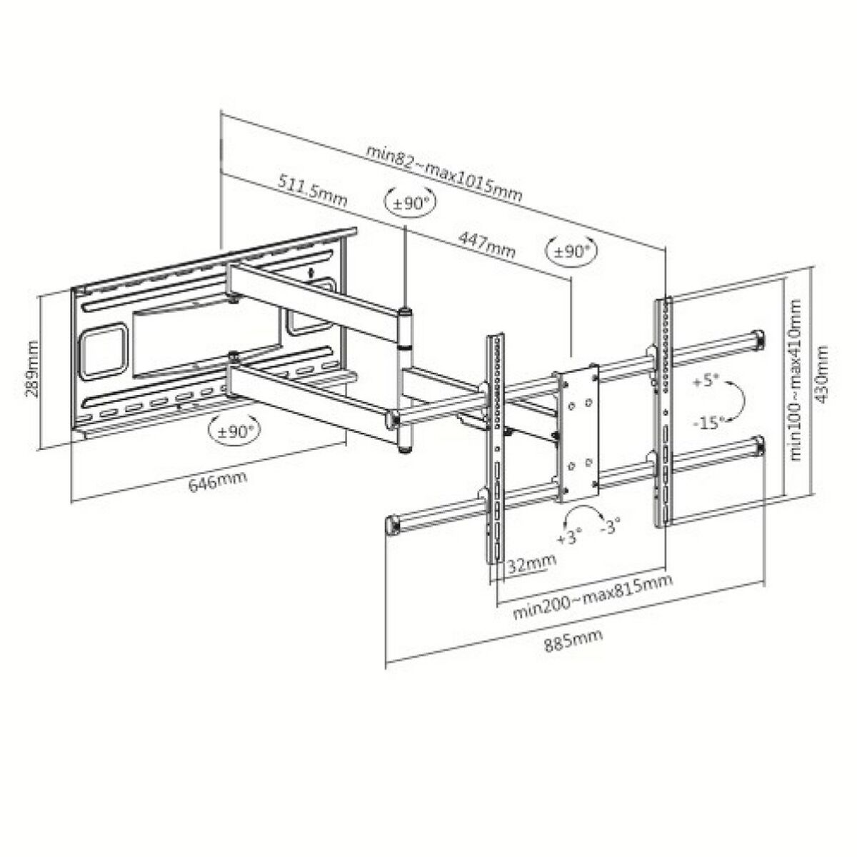 Stenski nosilec Techly ICA-PLB 490 43" 80"